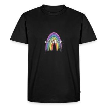 ADELINE Rainbow Cursive - T-shirt Premium bio Homme - noir - Devant - Nico (187cm)