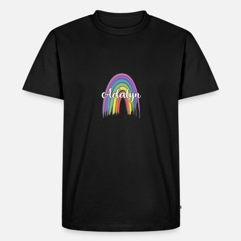 AALIYAH Rainbow Cursive - Männer Premium Bio T-Shirt - Schwarz