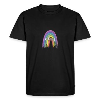 ADALYN Rainbow Cursive - T-shirt Premium bio Homme - noir - Devant - Nico (187cm)