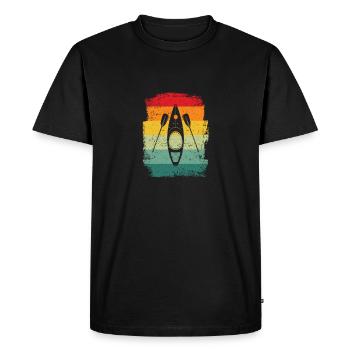 Retro Kayak Canoe Lovers Funny Kayaking - Men's Premium Organic T-Shirt - black - Front - Nico (187cm)