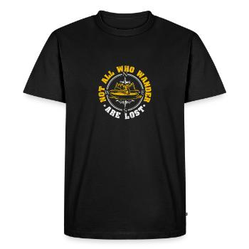 Tous ceux qui font de la randonnée ne sont pas perdus en kayak - T-shirt Premium bio Homme - noir - Devant - Nico (187cm)