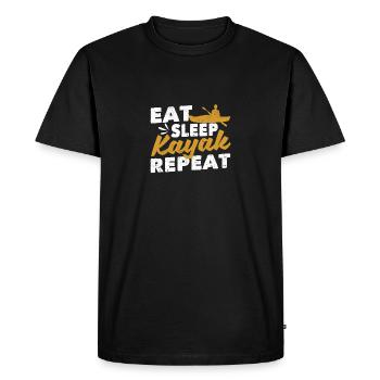 Manger du sommeil Kayak Répéter Drôle - T-shirt Premium bio Homme - noir - Devant - Nico (187cm)