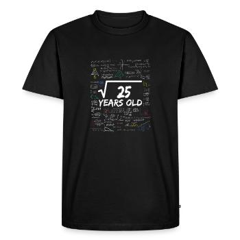 Racine carrée de 25 5ÈME drôle d’anniversaire mathématique - T-shirt Premium bio Homme - noir - Devant - Nico (187cm)