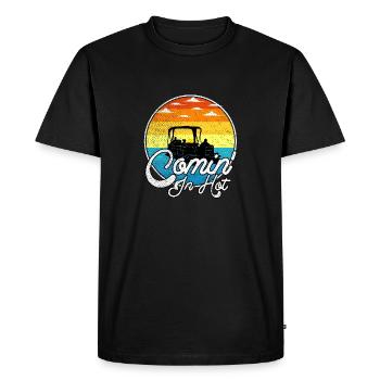 Comin In Hot Silhouette Lake Boating Summer Boat - Men's Premium Organic T-Shirt - black - Front - Nico (187cm)
