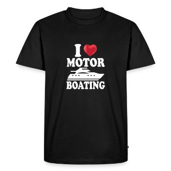 I Love Motor Boating Lake Boating Summer Boat - Men's Premium Organic T-Shirt - black - Front - Nico (187cm)
