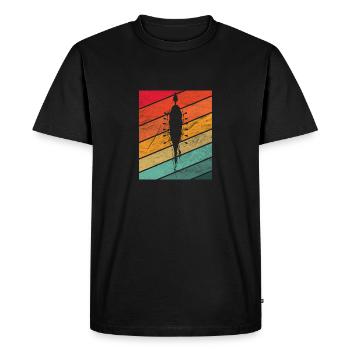 Retro Rowing Crew Boat - Cool Rower Row Team Pun - Men's Premium Organic T-Shirt - black - Front - Nico (187cm)