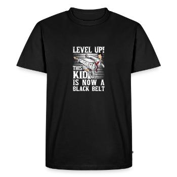 Montez de niveau Cet enfant est maintenant un karaté Beld noir - T-shirt Premium bio Homme - noir - Devant - Nico (187cm)