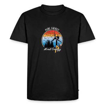 Énergie pure - Énergie éolienne - T-shirt Premium bio Homme - noir - Devant - Nico (187cm)