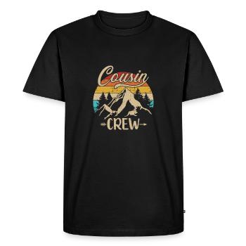 Retro cousin crew camping outdoor summer camp - T-shirt Premium bio Homme - noir - Devant - Nico (187cm)