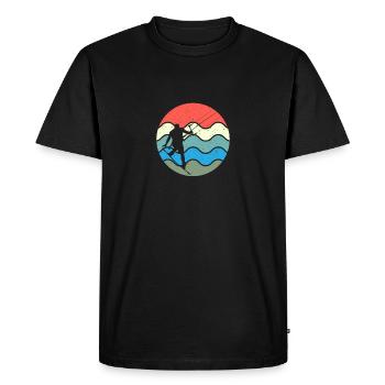 Retro Eighties Beach Surf 80s Vibe Water - Men's Premium Organic T-Shirt - black - Front - Nico (187cm)