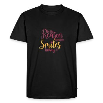 be the reason someone smiles today - Men's Premium Organic T-Shirt - black - Front - Nico (187cm)