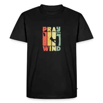 Pray For Wind Kitesurfing Kiteboarding Kitesurfing - Men's Premium Organic T-Shirt - black - Front - Nico (187cm)