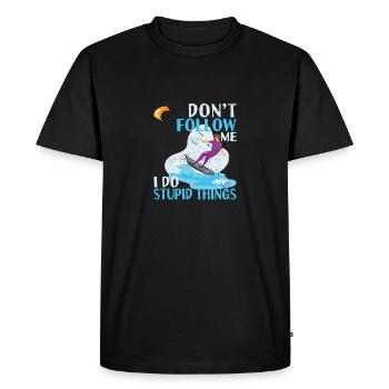 Don't Follow Me I Do Stupid Things Kiteboarding - Men's Premium Organic T-Shirt - black - Front - Nico (187cm)