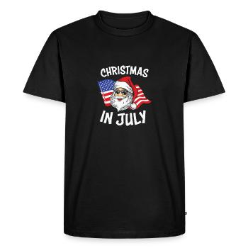 Drôle US Flag Summer Beach Vacances Noël En J - T-shirt Premium bio Homme - noir - Devant - Nico (187cm)