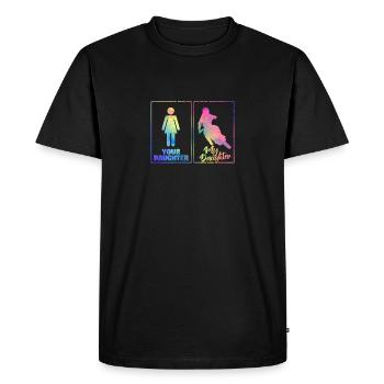 Drôle de motocross Maman Papa Parents Votre Fille - T-shirt Premium bio Homme - noir - Devant - Nico (187cm)