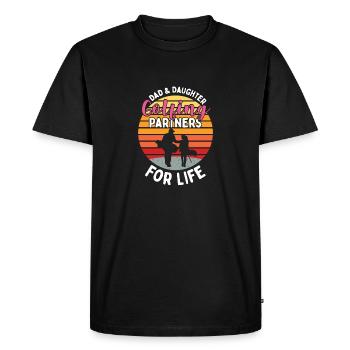 Father and daughter Golf Partner Partner Look - Men's Premium Organic T-Shirt - black - Front - Nico (187cm)