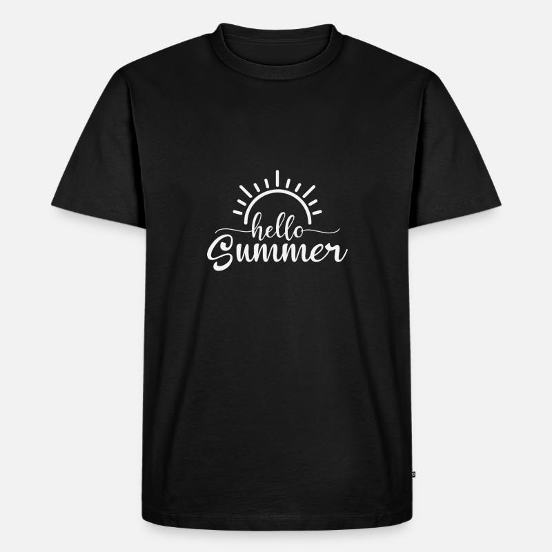 Hello Summer - Männer Premium Bio T-Shirt - Schwarz