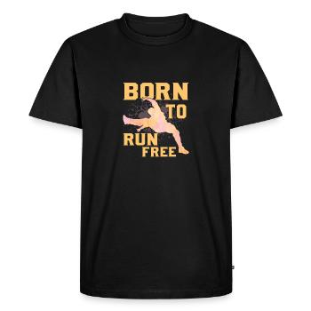 Né pour courir libre Traceur Parkour Free Running - T-shirt Premium bio Homme - noir - Devant - Nico (187cm)