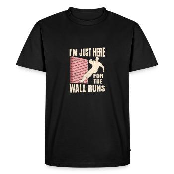 I'm Just Here For The Wall Runs Parkour Traceur - Men's Premium Organic T-Shirt - black - Front - Nico (187cm)