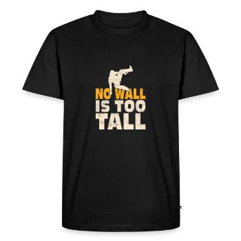 Aucun mur n’est trop grand Traceur Parkour - T-shirt Premium bio Homme - noir - Devant - Nico (187cm)