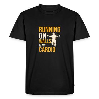 Running On Walls Is My Cardio Traceur Parkour - Men's Premium Organic T-Shirt - black - Front - Nico (187cm)