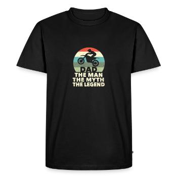 Dirt Bike Motocross MX Rider Papa L’Homme Le Mythe - T-shirt Premium bio Homme - noir - Devant - Nico (187cm)