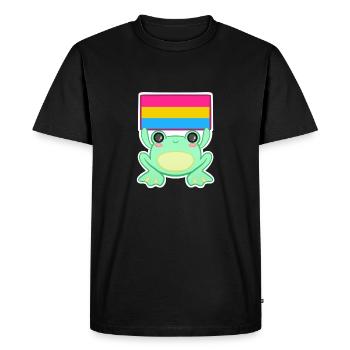 Froggy Pan - Men's Premium Organic T-Shirt - black - Front - Nico (187cm)