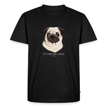 Le chien est l’heure de la promenade - T-shirt Premium bio Homme - noir - Devant - Nico (187cm)
