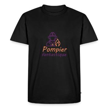 Tshirt femme Pompier fantastique - T-shirt Premium bio Homme - noir - Devant - Nico (187cm)