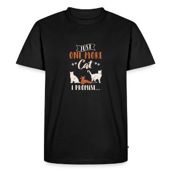 Juste un chat de plus je promets drôles de chats amoureux chat O - T-shirt Premium bio Homme - noir - Devant - Nico (187cm)