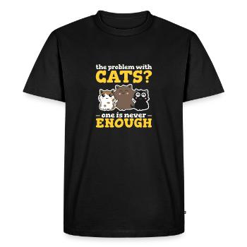 Le problème avec les chats? On n’est jamais assez drôle C - T-shirt Premium bio Homme - noir - Devant - Nico (187cm)