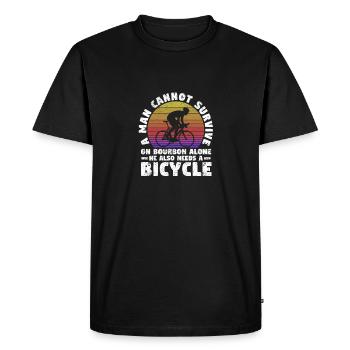 Bicycle Cycling Bikers Cyclists Cyclists - Men's Premium Organic T-Shirt - black - Front - Nico (187cm)