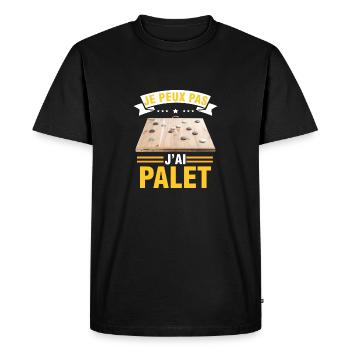 je peux pas j'ai palet idée cadeau palet breton - T-shirt Premium bio Homme - noir - Devant - Nico (187cm)