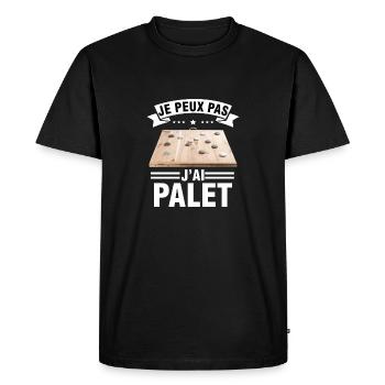 je peux pas j'ai palet idée cadeau palet breton - T-shirt Premium bio Homme - noir - Devant - Nico (187cm)