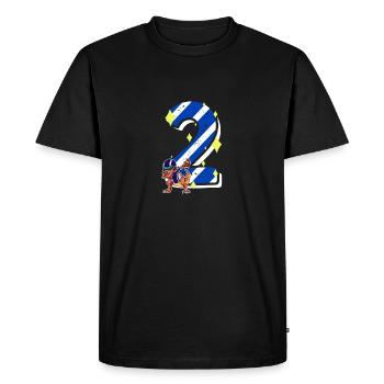 2 ans Dino American Football 2ème B-day Dab - T-shirt Premium bio Homme - noir - Devant - Nico (187cm)