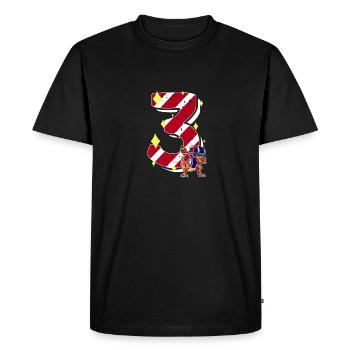 3 ans Dinosaure Football Américain 3ème B-day - T-shirt Premium bio Homme - noir - Devant - Nico (187cm)