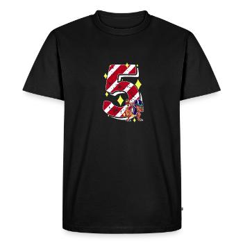 5 ans Dinosaur American Football 5ème jour B - T-shirt Premium bio Homme - noir - Devant - Nico (187cm)