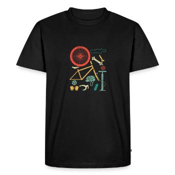 Bicycle Parts Downhill Rider Mountain Bike Funny MTB - Men's Premium Organic T-Shirt - black - Front - Nico (187cm)