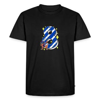 8 Years Old Dino American Football 8th Birthday - Men's Premium Organic T-Shirt - black - Front - Nico (187cm)