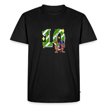 10 ans Dino American Football 10ème B-day Dab - T-shirt Premium bio Homme - noir - Devant - Nico (187cm)