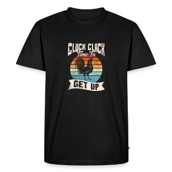 Cluck Cluck Time To Get Up Poulet Amour Poulet Fa - T-shirt Premium bio Homme - noir - Devant - Nico (187cm)