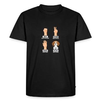 Rock Paper Scissors Dogs Funny Dog Lovers Pet Dog - Men's Premium Organic T-Shirt - black - Front - Nico (187cm)