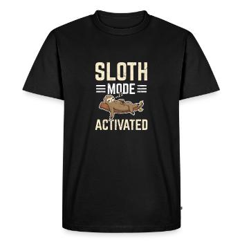 Sloth Mode Activated Funny Sloth Lovers Sleeping L - Men's Premium Organic T-Shirt - black - Front - Nico (187cm)