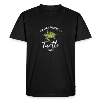 Dans le seul parler à ma tortue aujourd’hui drôle de turtl de mer - T-shirt Premium bio Homme - noir - Devant - Nico (187cm)
