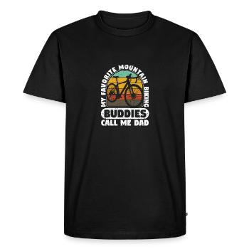 Mes copains VTT préférés m’appellent - T-shirt Premium bio Homme - noir - Devant - Nico (187cm)