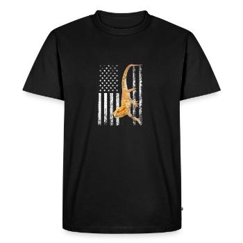 Funny Bearded Dragon Lovers American Flag Beardie - Men's Premium Organic T-Shirt - black - Front - Nico (187cm)