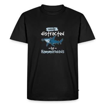 Facilement distrait par Hammerheads Requin-marteau - T-shirt Premium bio Homme - noir - Devant - Nico (187cm)