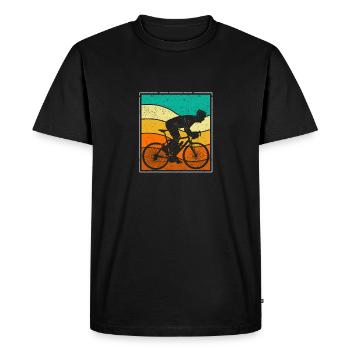 Bicycle Road Bike Road Bike Vintage Cycling Biker - Men's Premium Organic T-Shirt - black - Front - Nico (187cm)