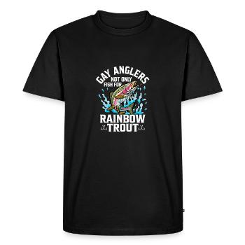 Les pêcheurs gays ne pêchent pas seulement pour la truite arc-en-ciel Fishin - T-shirt Premium bio Homme - noir - Devant - Nico (187cm)