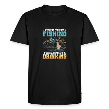 Prévisions du week-end Pêche avec une chance de boire - T-shirt Premium bio Homme - noir - Devant - Nico (187cm)